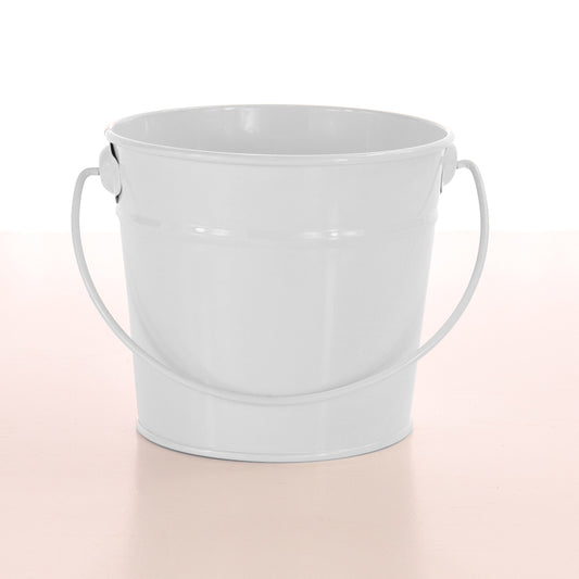 Small Tin Bucket - White